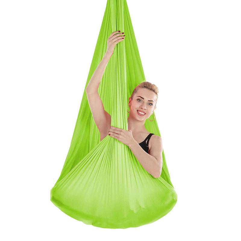 4/5/6/7m Aerial Yoga Hängmatta Elastisk Siden Yoga Flygande Gunga för Anti-Gravity Kroppsbyggnad Pilates Inomhus Utomhus Fitness