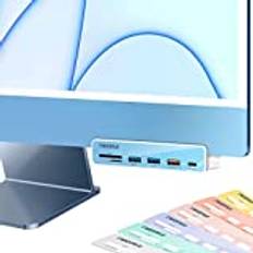 TWOPAN USB C Hub Multiport-adapter för iMac, 6-i-1 USB C till USB-adapter iMac 2023/2021 iMac M3/M1, USB-hubb med USB 3.0-port, Micro/SD-kortläsare och flerfärgade paneler