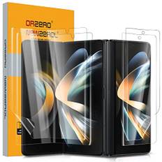 Orzero NEWZEROL 4 Stück Displayschutzfolie kompatibel für Samsung Galaxy Z Fold 4 5G, 2 Stück innere Displayschutzfolie + 2 Stück äußere Displayschutzfolie, TPU-Schutzfolie, Kratzfest, blasenfrei