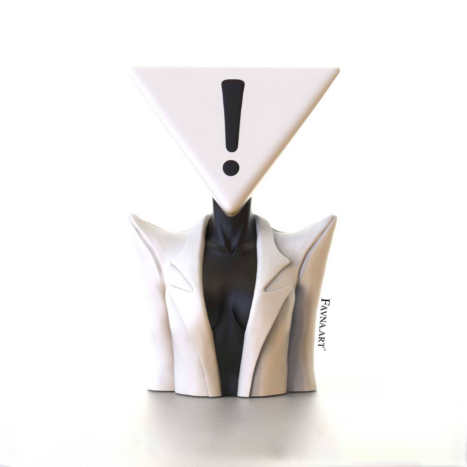 Conceptual Modern Sculpture “All-consuming Answer” - H: 45 cm / 17.7 inch / White