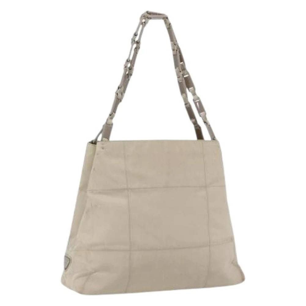 Prada Vintage Pre-owned Vintage Nylon Skuldertaske - Vintage - Dame - Beige - ONE SIZE - Uld