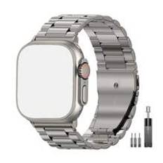 1pc Compatible With Apple Watch Band 49mm 45mm 44mm 42mm 41mm 40mm 38mm, Business Stainless Steel Metal Watchband Compatible With Apple Watch Band Series 9, Ultra 2, SE, Ultra Series 8 7 6 5 4 3 2 1 Men & Women As A Gift For Students Returning To School