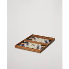 Manopoulos Wooden Leatherette Backgammon Set Beige