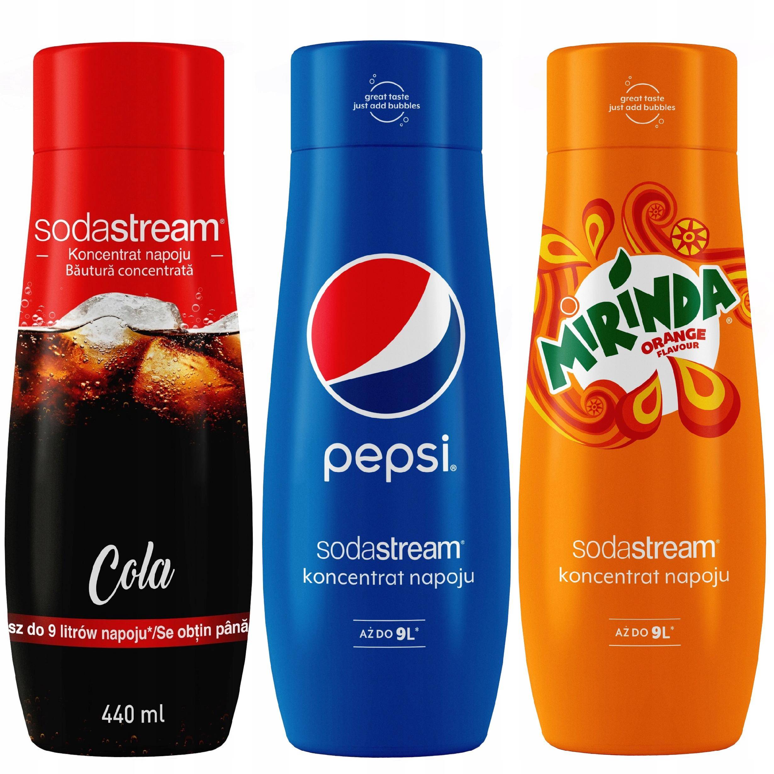 Set of 3 SodaStream Cola+Pepsi+Mirinda concentrates
