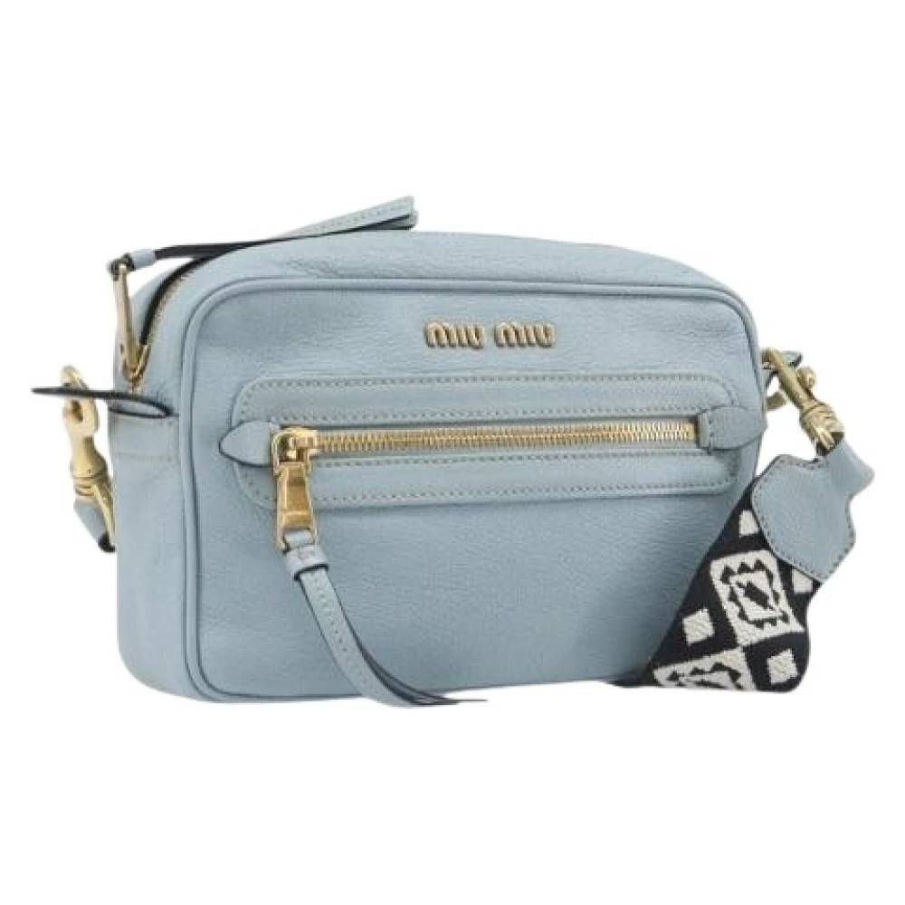 Miu Miu Pre-owned Pre-owned Skuldertaske - Vintage - Dame - Blå - ONE SIZE - Uld