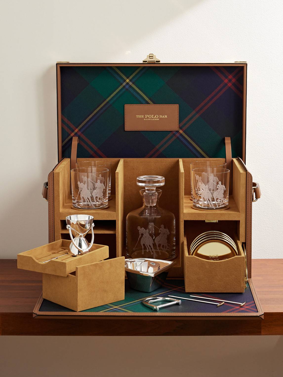 Ralph Lauren Home - Kipton Mixologist Leather, Wool and Brass Bar Set - Men - Brown