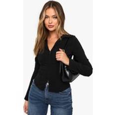 Bengaline Haut À Col Avec Fermoir Œil Et Crochet, Black - 42
