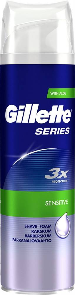 Rakskum Gillette Series Sensitive, aloe vera, känslig hud, 250 ml