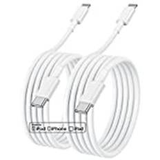 iPhone 13 snabbladdarkabel 2 m 2-pack, [Apple MFi-certifierad] USB C till Lightning-kabel för iPhone 13 Pro Max/12 mini/11 Pro/XS/XR/8 Plus/iPad/AirPod, typ C-port stöder snabb iPhone-laddning, bly 6 fot