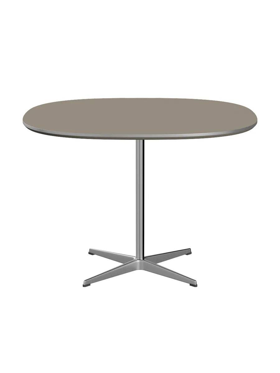 Piet Hein A603 cafébord, 100 x 100 cm fra Fritz Hansen Brown Ottawa m. alukant - Krom stel - Jacobsen Plus