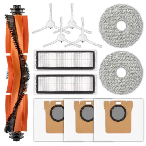 (12 Delar) X20+ Tillbehör Kompatibelt Med Xiaomi X20+/ X20 Plus/ X20 Pro/ 1S/ S20 Plus/ S20+/ X10+ Robotdammsugare, 1 Borstvals, 4 Sidoborstar, 3 Dammpåsar, 2 Hepa-Filter, 2 Moppdynor