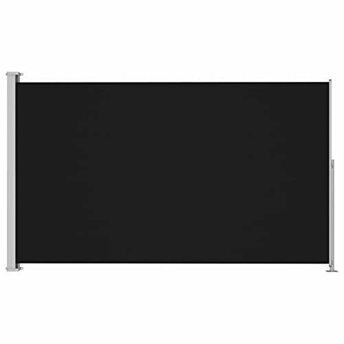 Gecheer Sidomarkis utdragbar solskydd insynsskydd vindskydd sidorullgardin markis sidovägg markis balkong trädgård terrass 200 x 300 cm svart