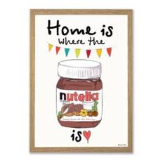 Køkken plakat - Home Is Where the Nutella Is - A3