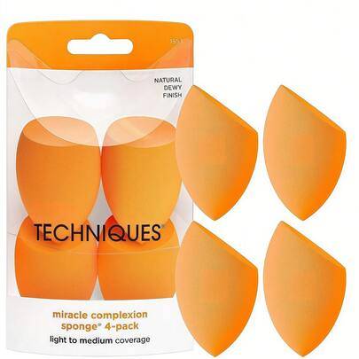 Rea11 Techniques Miracle Cushion Makeup Sponge (4 st), lämplig för flytande och krämig makeup, skapar gradvis täckning, blandningssvamp för naturlig d - Multifärgad