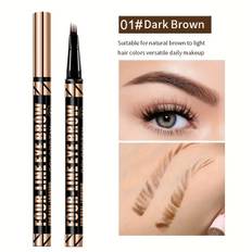 TEMU Osya Waterproof Eyebrow Pen, Microblading Pencil With 4 Split Head For Natural Looking Brows Makeup, Long-lasting, Suitable For Types - In 3 Colors