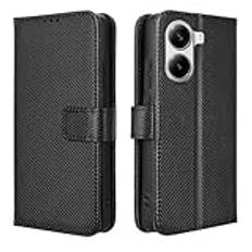 Hauw fodral för Poco X7 Pro, magnetisk stängning telefonfodral kompatibel med Xiaomi Poco X7 Pro, svart