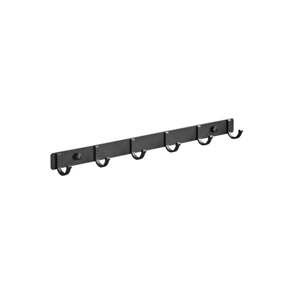 2pcs 6 Hook Kitchen Punch-Free Hook Nordic Black Space Aluminium Single Hook Simple Coat Hook Wall Hook. 6 Hooks