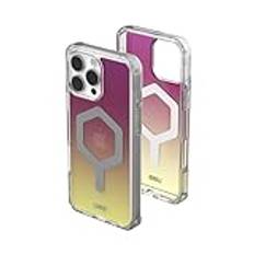 Urban Armor Gear UAG [begränsad utgåva] designat för iPhone 16 Pro Max fodral 6,9 tum Plyo – kompatibel med MagSafe-laddning, robust anti-gulnande transparent MIL-STD skyddsfodral, rödbrun/gul ombre