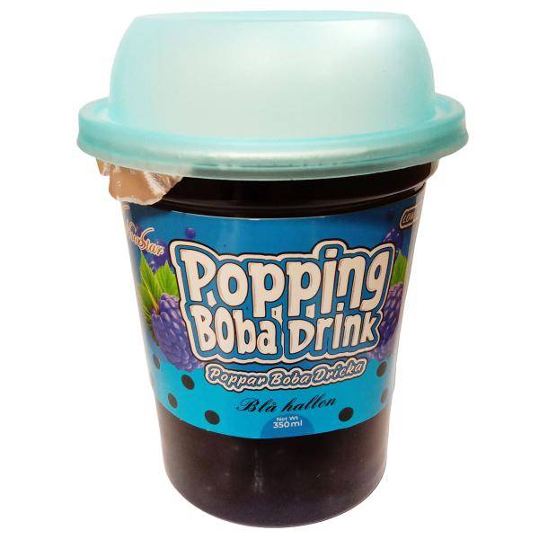Drik med Popping Boba Blå Hindbær 350 ml