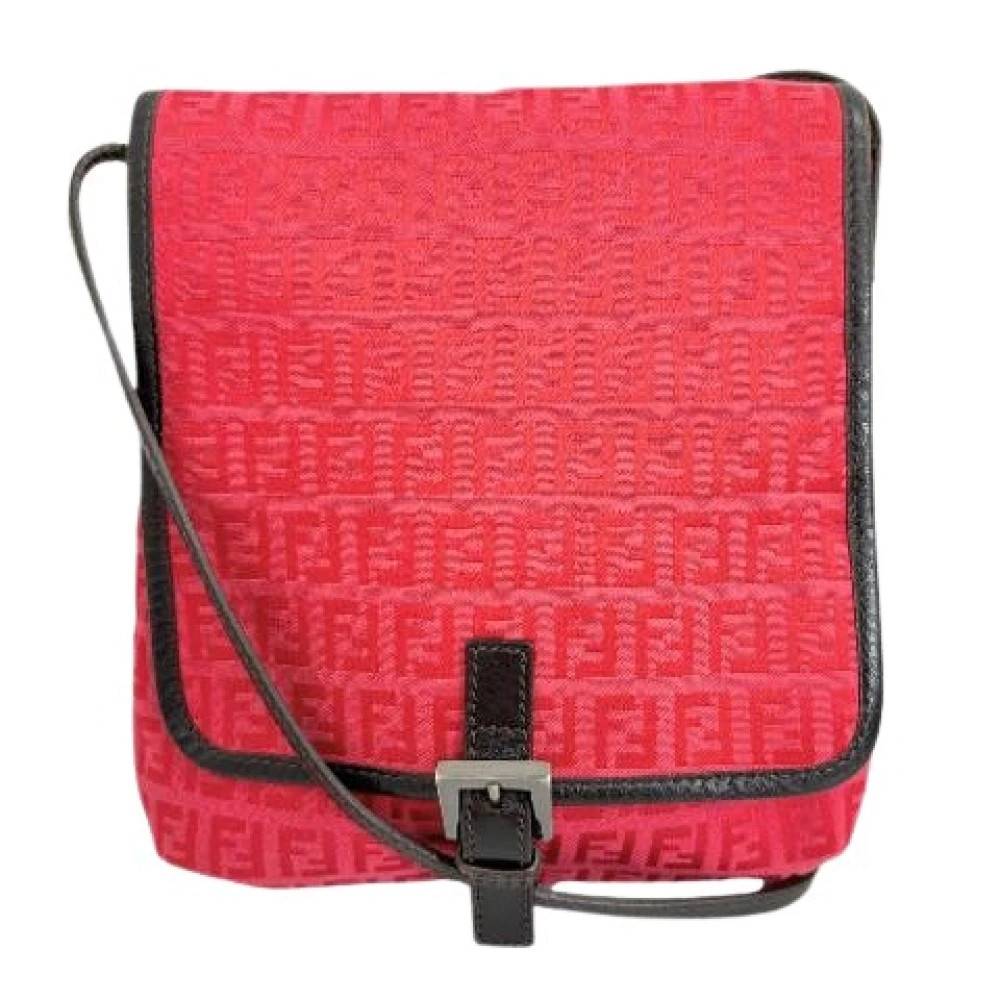 Fendi Vintage Pre-owned Canvas Cross Body Taske - Vintage - Dame - Rød - ONE SIZE - Uld