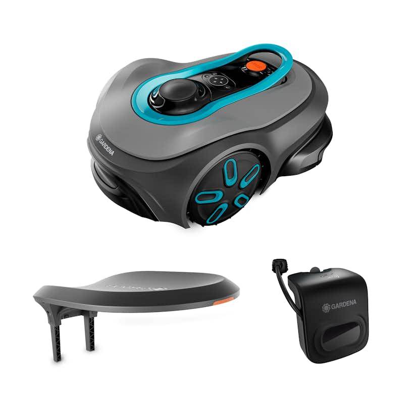 Robotgräsklippare Gardena Smart Sileno Free 1000 Utan Slinga Paket Med Robothus & Antikollisionsradar