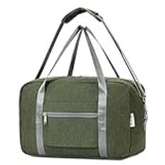 för kabinväska 40 x 20 x 25 cm, undersäte, vikbar, resväska, handbagage, Armégrön