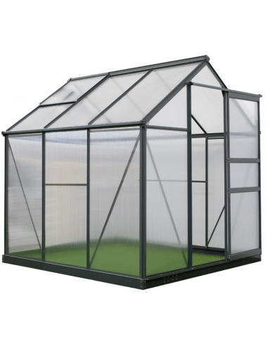 Westmann Flora Drivhus i aluminium og polycarbonat H202 x B192 x D192 cm - Antracit