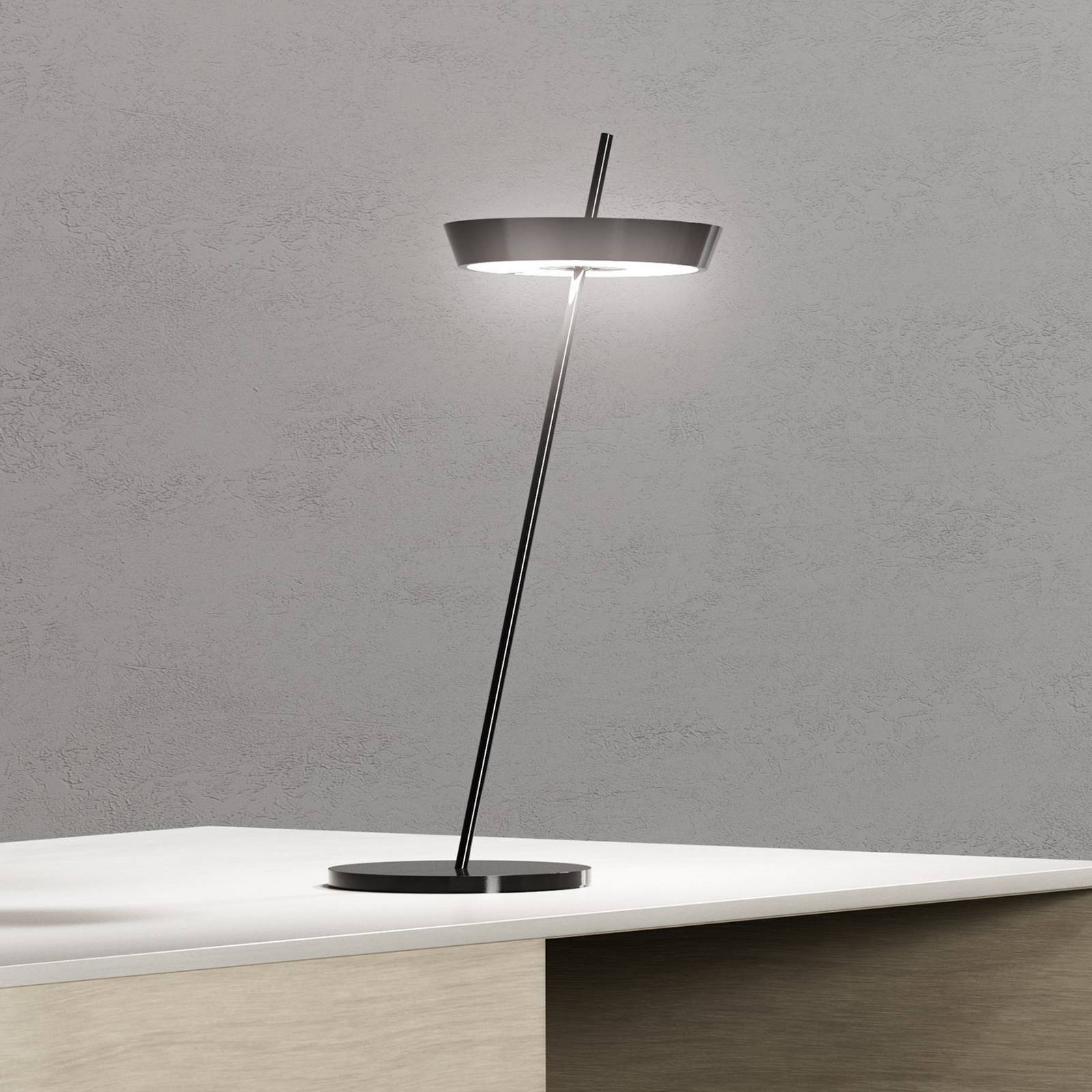 Sigor LED bordslampa Mahina, dimbar, Svart, Vardagsrum / matsal, Aluminium / grå / zink, Modern, LED-bordslampa