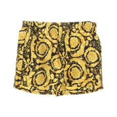 Versace, Badkläder, Herr, 3Xl, Silk Twill Barock Pyjama Shorts - yellow (3XL)