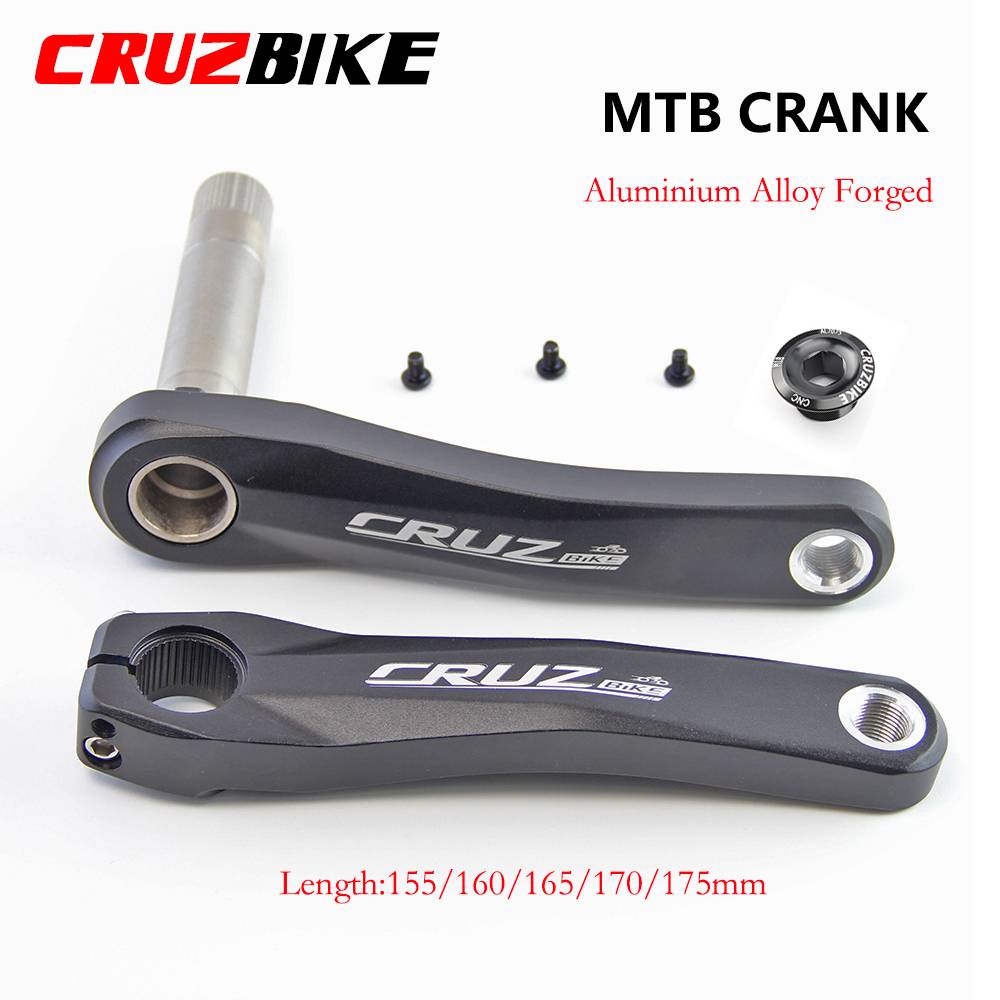 CRUZbike MTB Mountain Bike Crankset Bicycle Crank 160mm/170mm/175mm Black Aluminum Alloy with Bottom Bracket