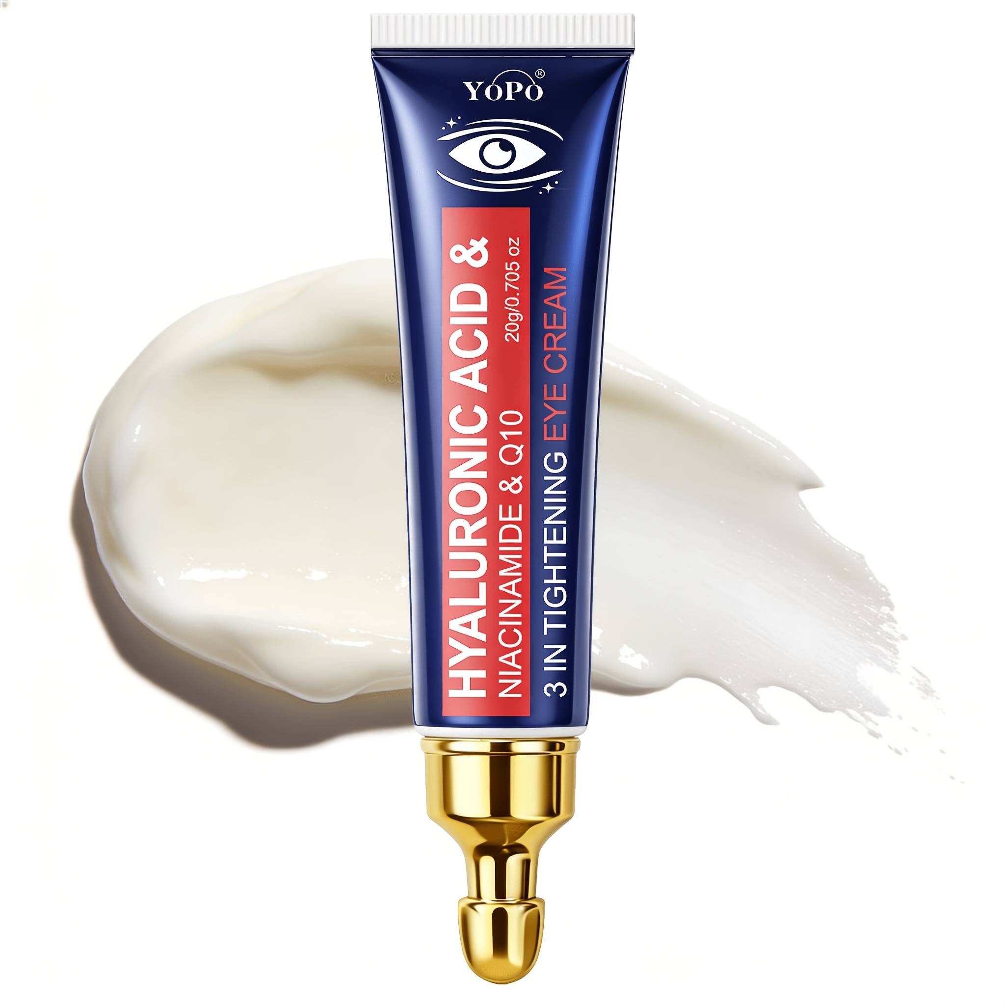 Hyaluronic Acid&niacinamide& Q10 3in Tightening Eye Cream- With Retinol, Honey& Collagen To Smooth Wrinkles, Firmness; Hyaluronic Acid Hydrates. Christmas Gift, Perfect For Gift-