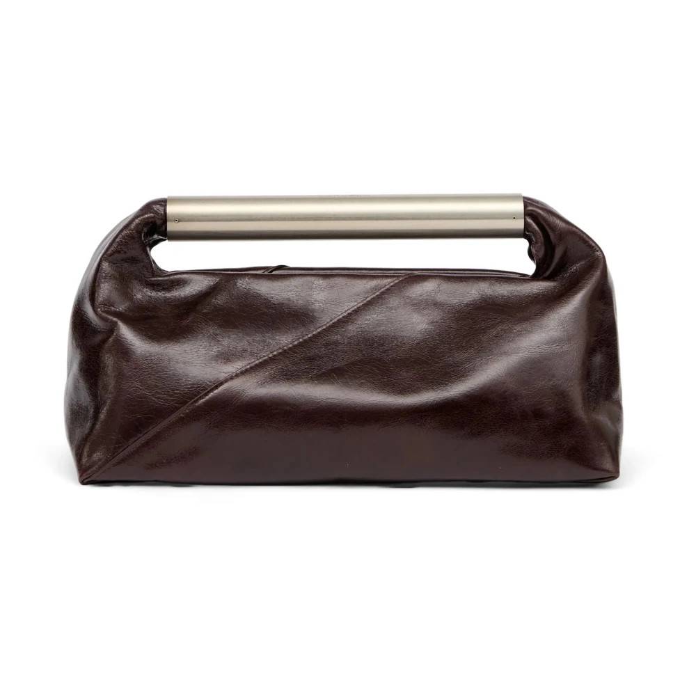 MM6 Maison Margiela Metallic-handle Leather Tote Bag - Tasker - Dame - Brun - ONE SIZE - Læder