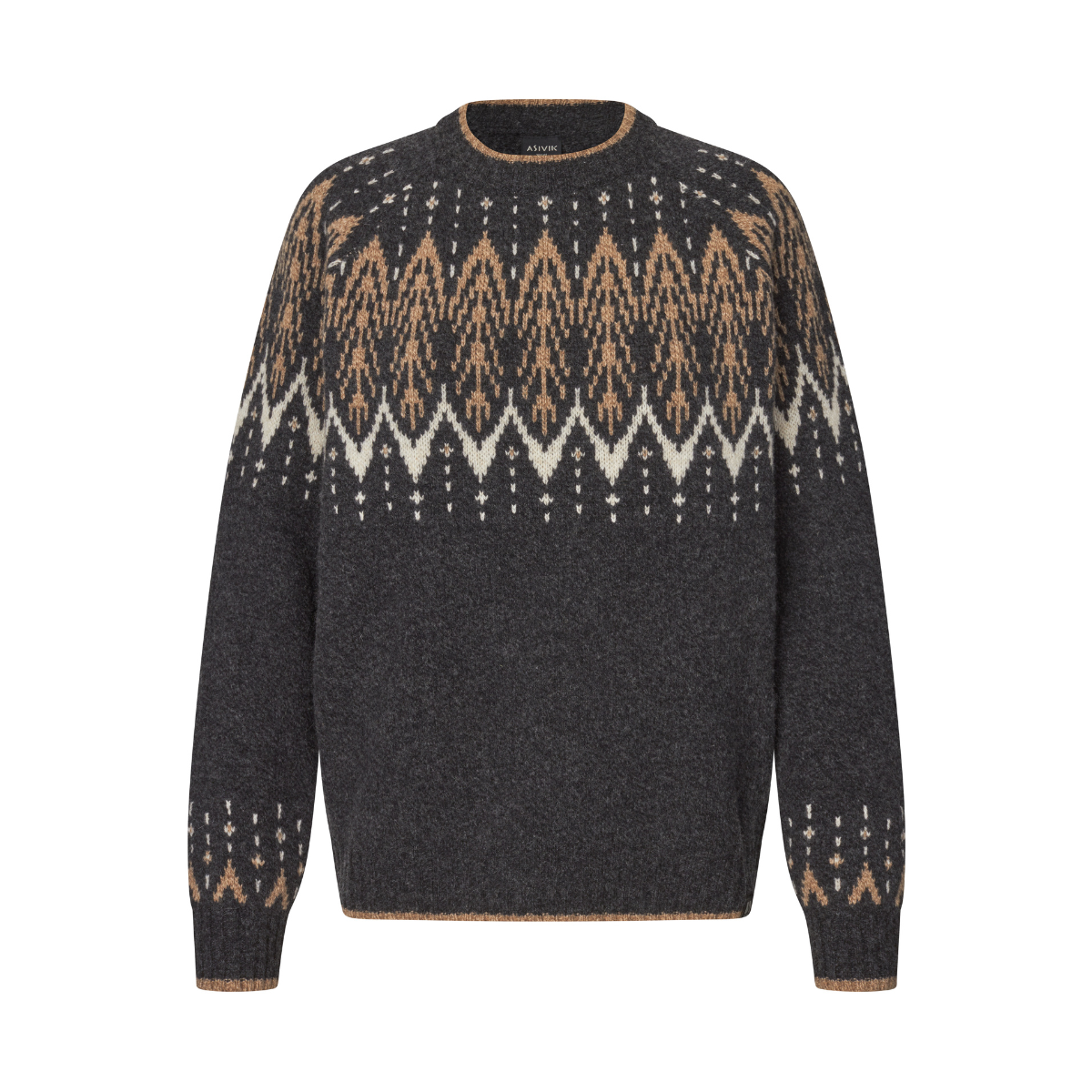 Asivik Isefjord Sweater, Dame (Black Sand) - Sort - XXL.