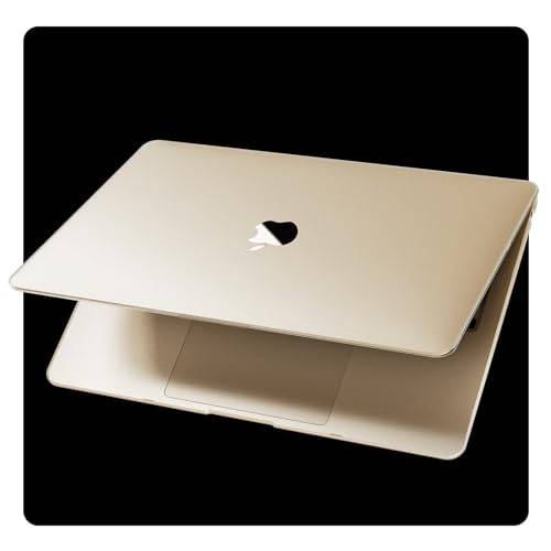 Kompatibelt med MacBook Air 13 tums fodral M5 M4 M3 M2 (2026 2025-2022) modell A3449 A3240 A3113 A2681, robust skyddande hårdplast skyddsfodral för MacBook Air M2 13,6 tum – Starlight klar