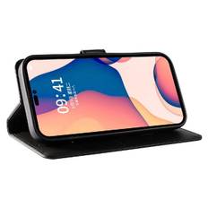 Kunstlæderetui med kortplads til iPhone 16 Pro Max - Svart
