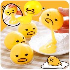 3 PCS Yellow Round Vomiting Sucking Lazy Egg Yolk Vent Stress Ball Tricky Game Funny Squishy Squishies Squeeze Fidget Relief Toys gul