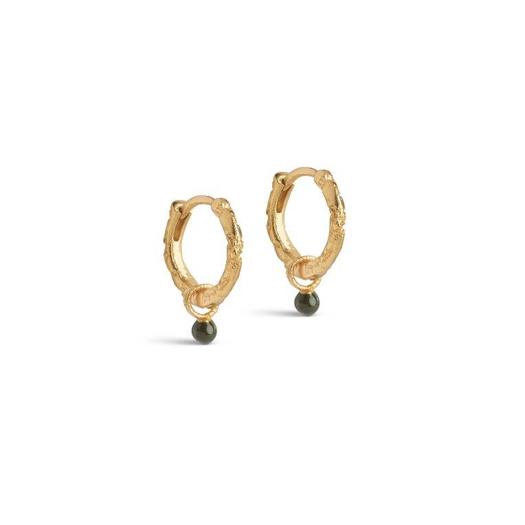 ENAMEL Copenhagen Belle Khaki hoops forgyldt messing (13mm)