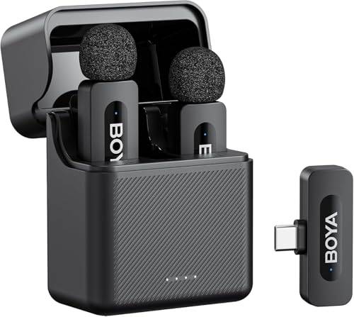 BOYA BY-V30 Mikrofon Handy, Kabelloses Mikrofon für iPhone, Android