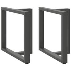 vidaXL Spisebordsben T-formet 2 stk 80x35x(72-73) cm stål antracitgrå