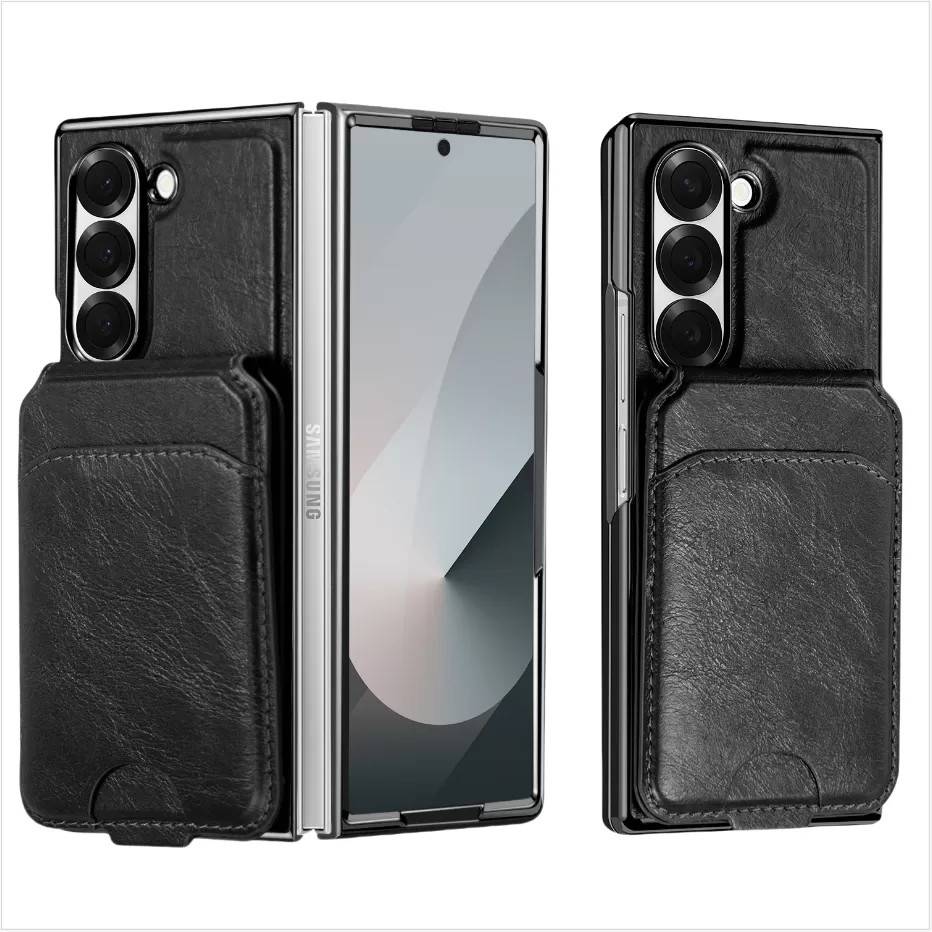 INF Samsung Galaxy Z Fold magnetiskt fodral med korthållare, RFID-blockerande plånboksfodral model 1 - Svart Model 2