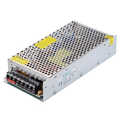 Greluma 1 Styck 12V 10A 120W strömförsörjningsadapter,universell reglerad växlingstransformator AC 110V/220V till DC 12V 10amp omvandlare LED-drivrutin för LED-stripljus,CCTV-kamera,säkerhetssystem