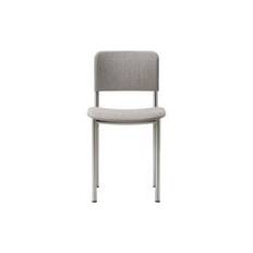 Plan Chair Fully Upholstered, brushed steel/Re-wool 128