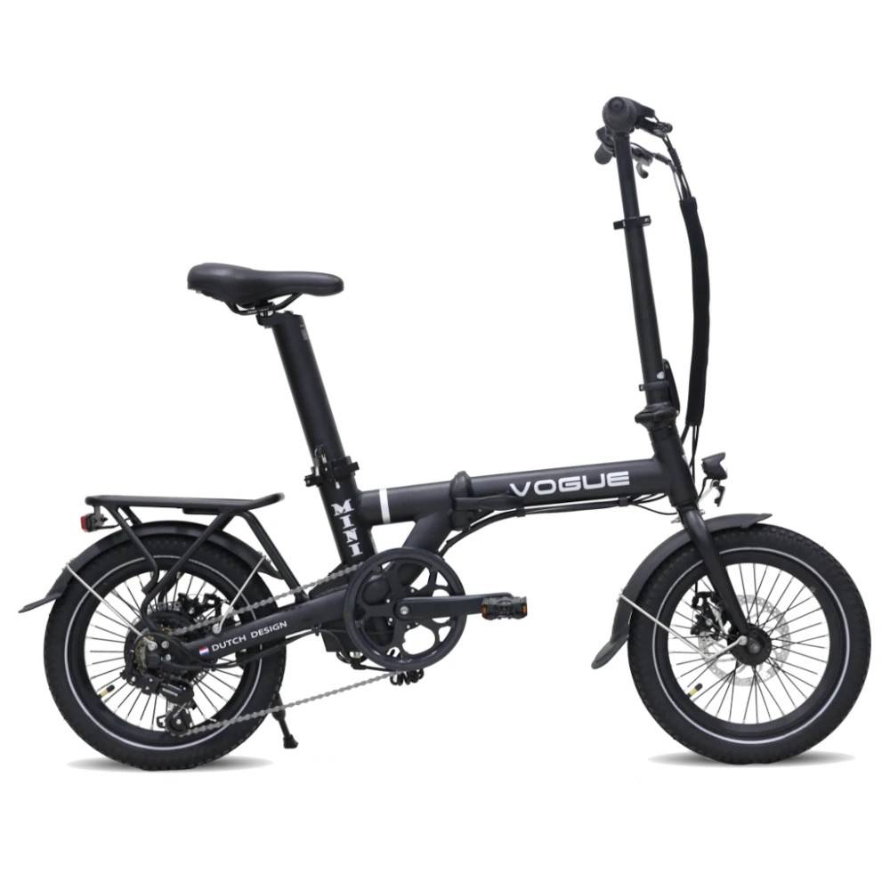 El foldecykel Vogue Mini 6SP Mat Sort Sort 36V 7,8aH.