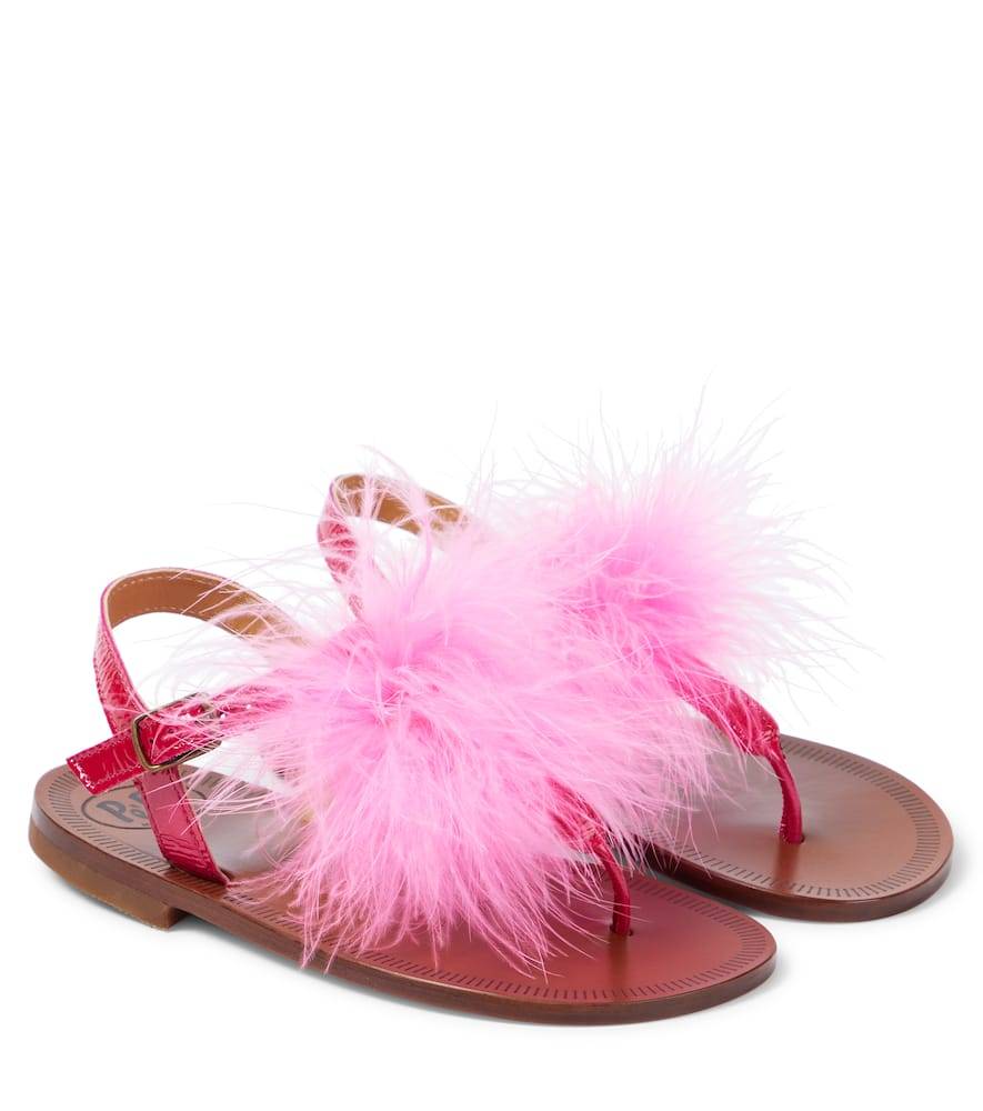 PèPè Sandalias Vernice de piel con plumas - rosa - EU 24