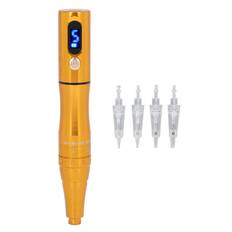 Rechargeable Microblading Machine Eyebrow Lip Eyeliner Tattoo Machine Pen Champagne Gold 100‑240V EU Plug gyllene