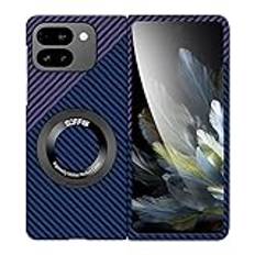 Smartphone Flip Fodral Compatible with Google Pixel 9 Pro Fold Case with Kickstand Cover Case Carbon Fibre Case Shockproof Lightweight Protective Cover for Google Pixel 9 Pro Fold 2024 Support Wireles