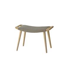 PP120 Skammel af Hans J. Wegner (Standard læder, Håndtag i kirsebær, Ask - Sæbebehandlet)