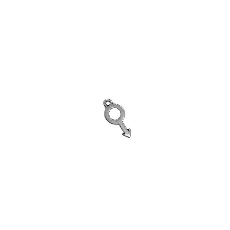 Berlock silverfärgad - Symbol Man 16x8mm 5-pack