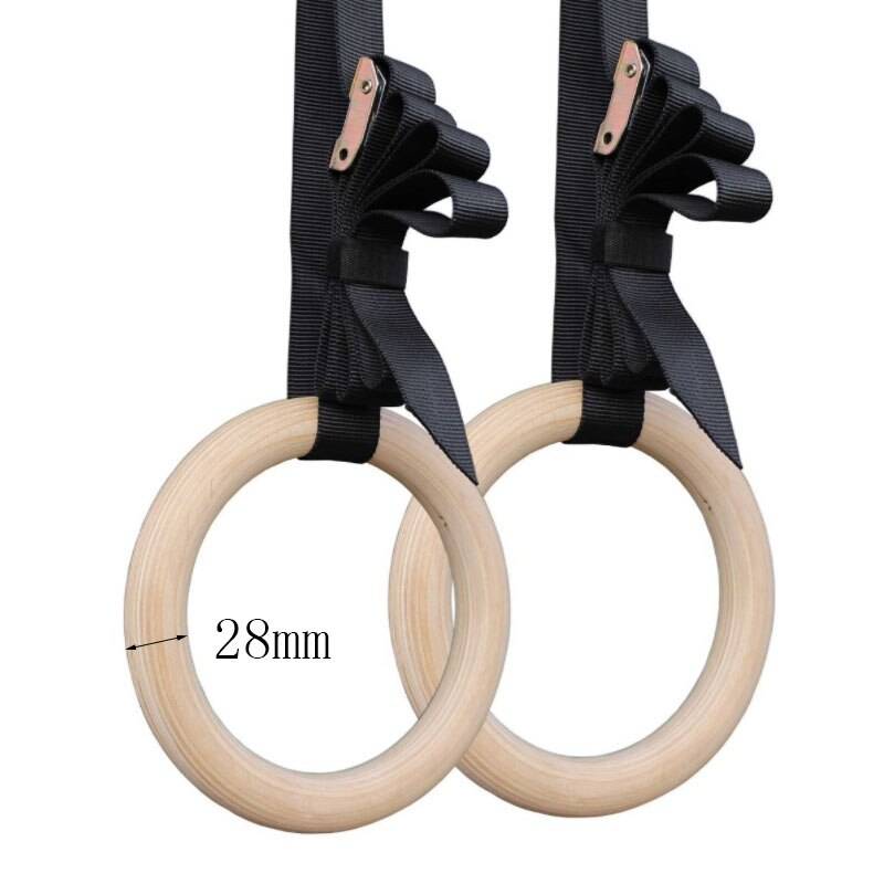 Gymnastikringar fitness motståndsband barn gymutrustning träning träbågeband muskelträning ringspänne banddans - 28mm ett par