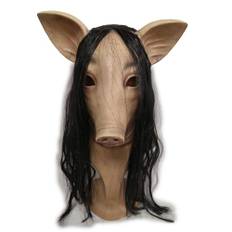 Vmlxgdux skräcksåg gris latex mask skurk dödare gris cosplay huvudmask, halloween kostym lekrekvisita, vuxen